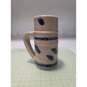 Williamburg Pottery Handmade Cobalt Salt Glaze Stoneware‎ Mug Gray & Blue